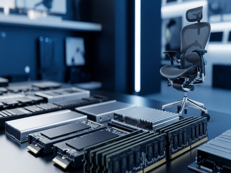Unidades SSD y memorias RAM de cerca